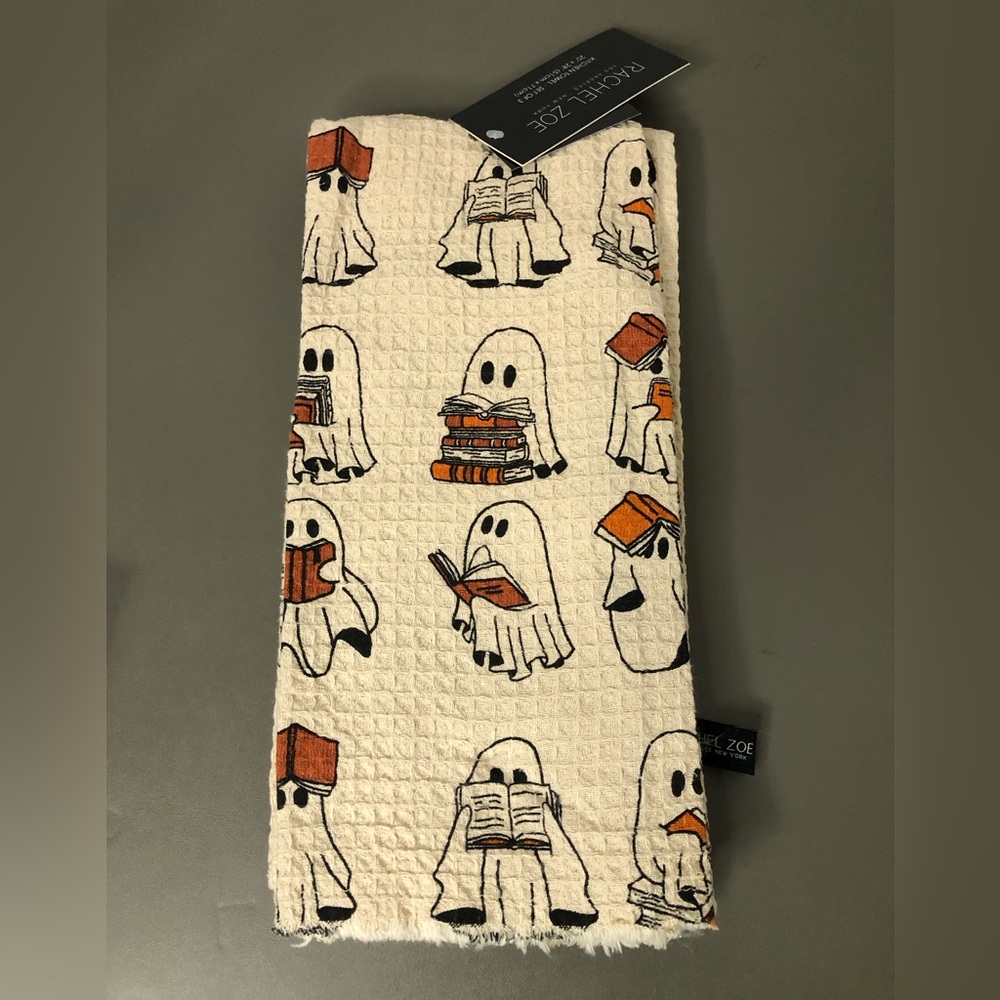 Viral Rachel Zoe Ghost Reading Books 3 Pack Kitchen Towel NWT